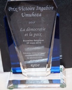 Victoire Ingabire Umuhoza prize for Democracy and Peace by IWNDP